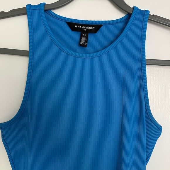 WHBM FORME™ Ribbed Stretch Tank in Bright Blue - Picture 2 of 6